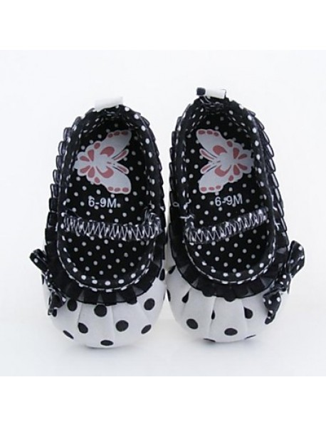 Girl's Flats Crib Shoes Cotton Party & Evening Flat Heel Bowknot White  