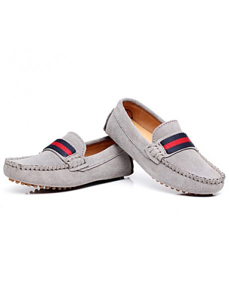 Boy's Boat Shoes Spring / Summer / Fall Moccasin Leather Outdoor / Casual / Athletic Flat Heel Braided Strap / Slip-on Black / Red / Gray  