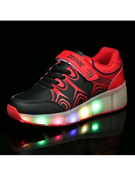 Unisex Kid Boy Girl LED Light Up Single Wheel Sneaker Athletic Shoes Sport Shoes Roller Shoes Dance Boot   