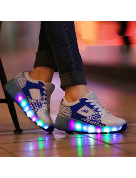 Unisex Kid Boy Girl LED Light Up Single Wheel Sneaker Athletic Shoe Sport Shoes Roller Shoes Dance Boot  