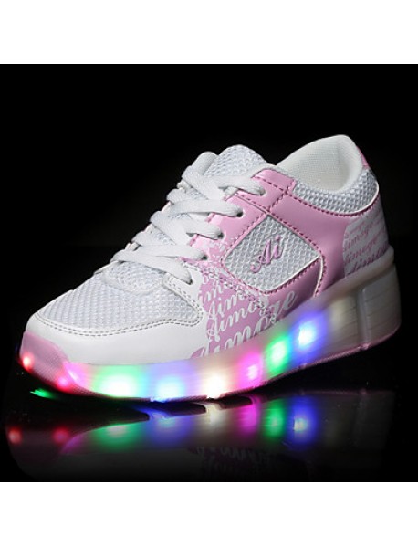 Unisex Kid Boy Girl LED Light Up Single Wheel Sneaker Athletic Shoe Sport Shoes Roller Shoes Dance Boot  