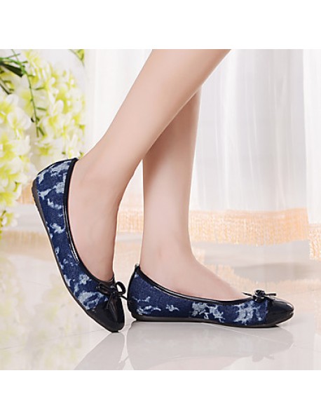 Women's Shoes Fabric / Leatherette Flat Heel Comfort / Round Toe / Closed Toe Loafers Casual Blue